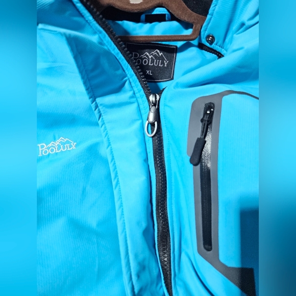 Pooluly Men's Ski Jacket Waterproof Hooded Snowboarding Snow XL NWOT Breathable - Picture 15 of 15